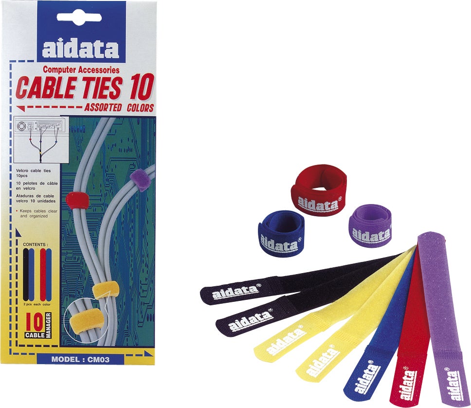 Kabelhållare Deltaco 10 st/fp sorterade färger