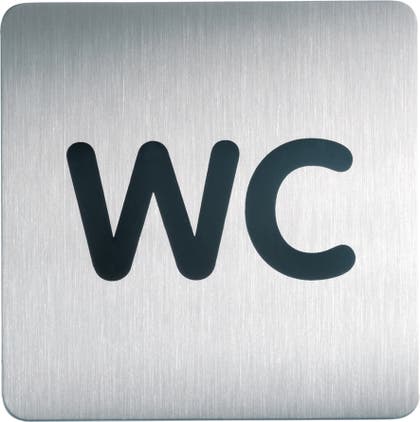 Symbolskylt WC – flera sorter 15x15 cm