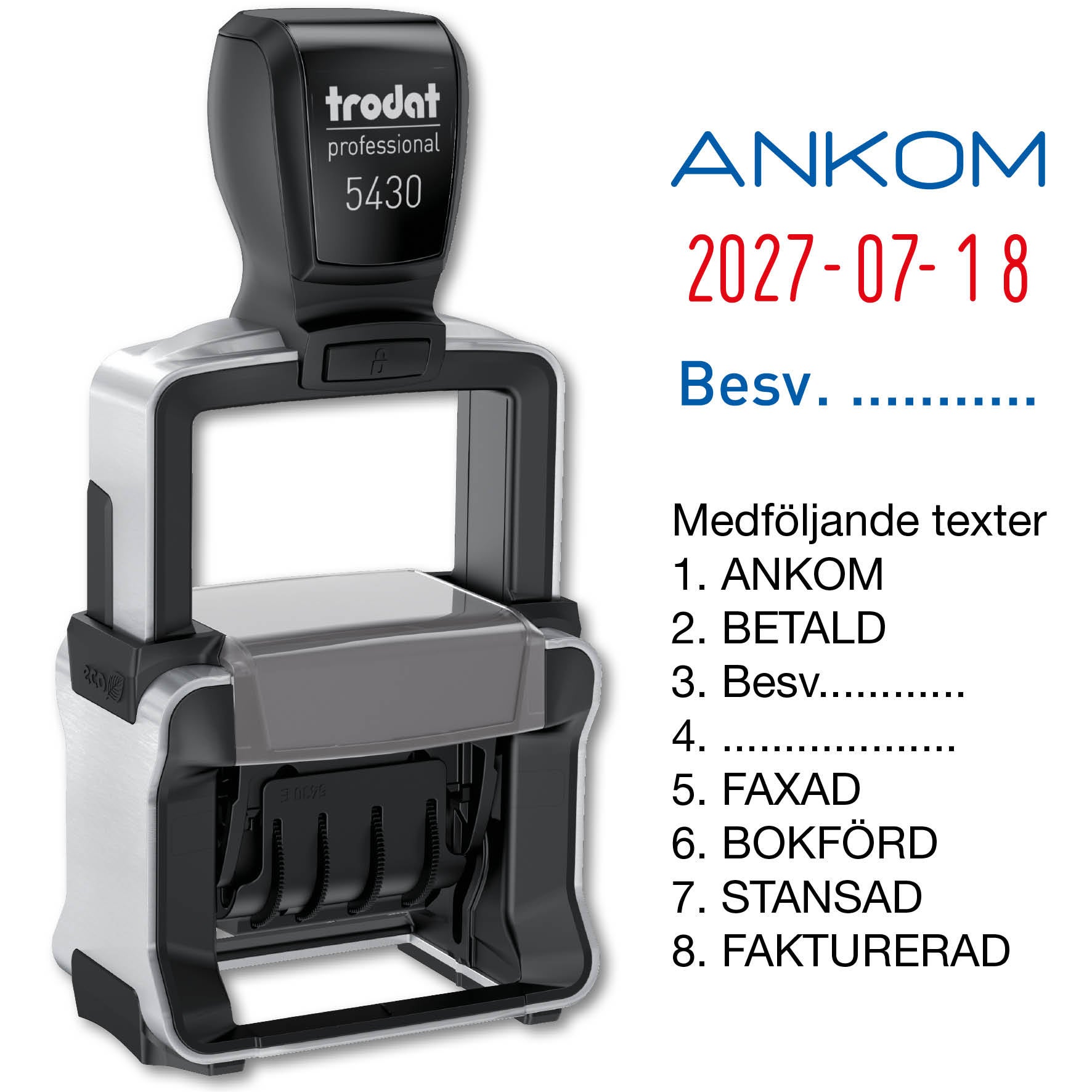 Stämpel Datum/Text Trodat 5430