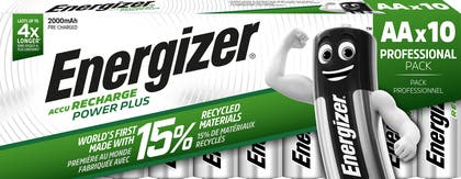 Energizer Laddningsbara Batterier AA 10-pack 2000mAH