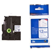 Märkband TZe 12 mm x 3 m blå/vit