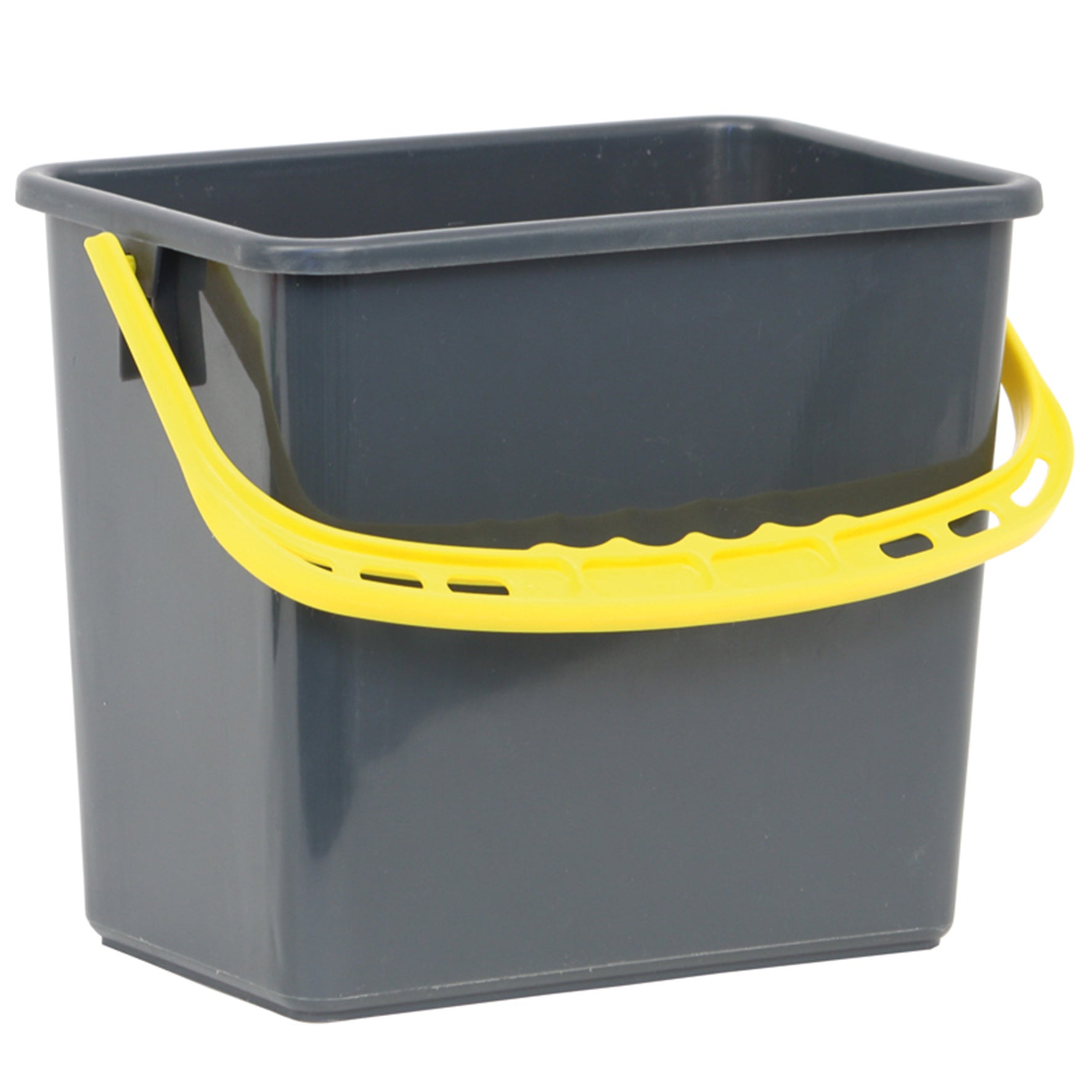 Hink 6 liter grå med gult handtag