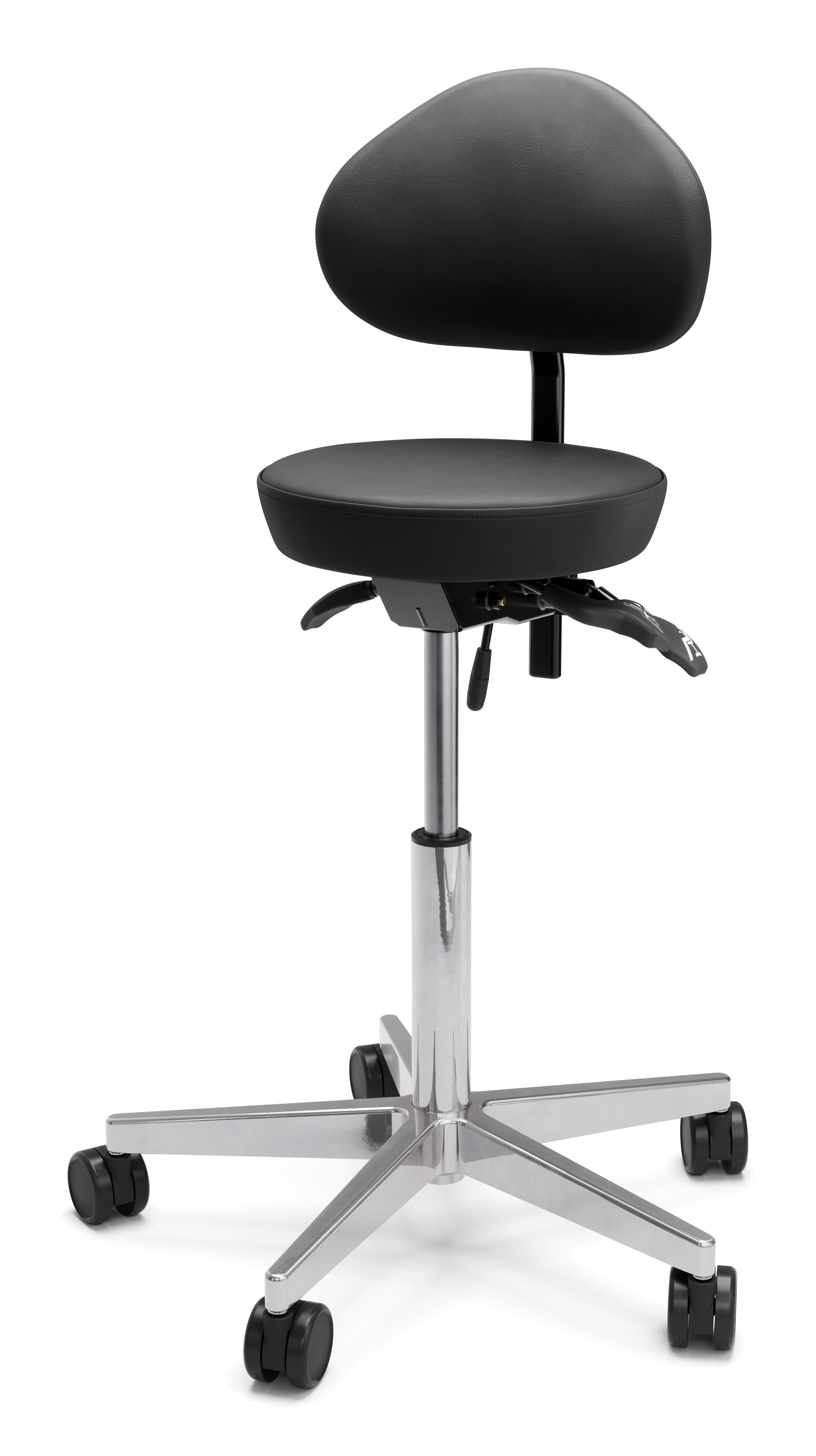 Sadelstol Circle ryggstöd svart