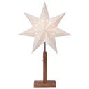Adventsstjärna på fot Karo 55 cm vit/brun
