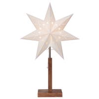 Adventsstjärna på fot Karo 55 cm vit/brun