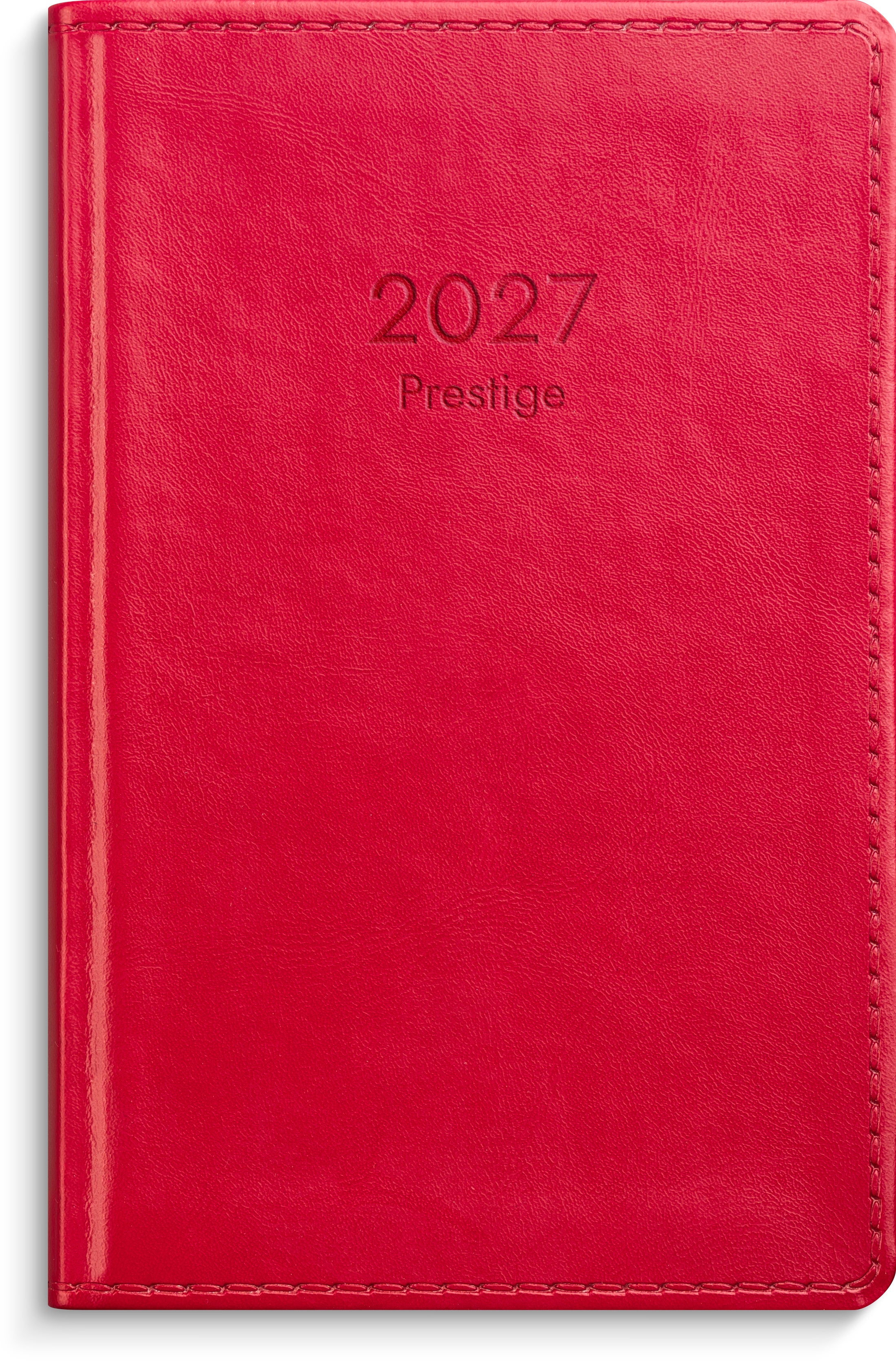 Kalender 2027 Prestige rött konstläder Burde