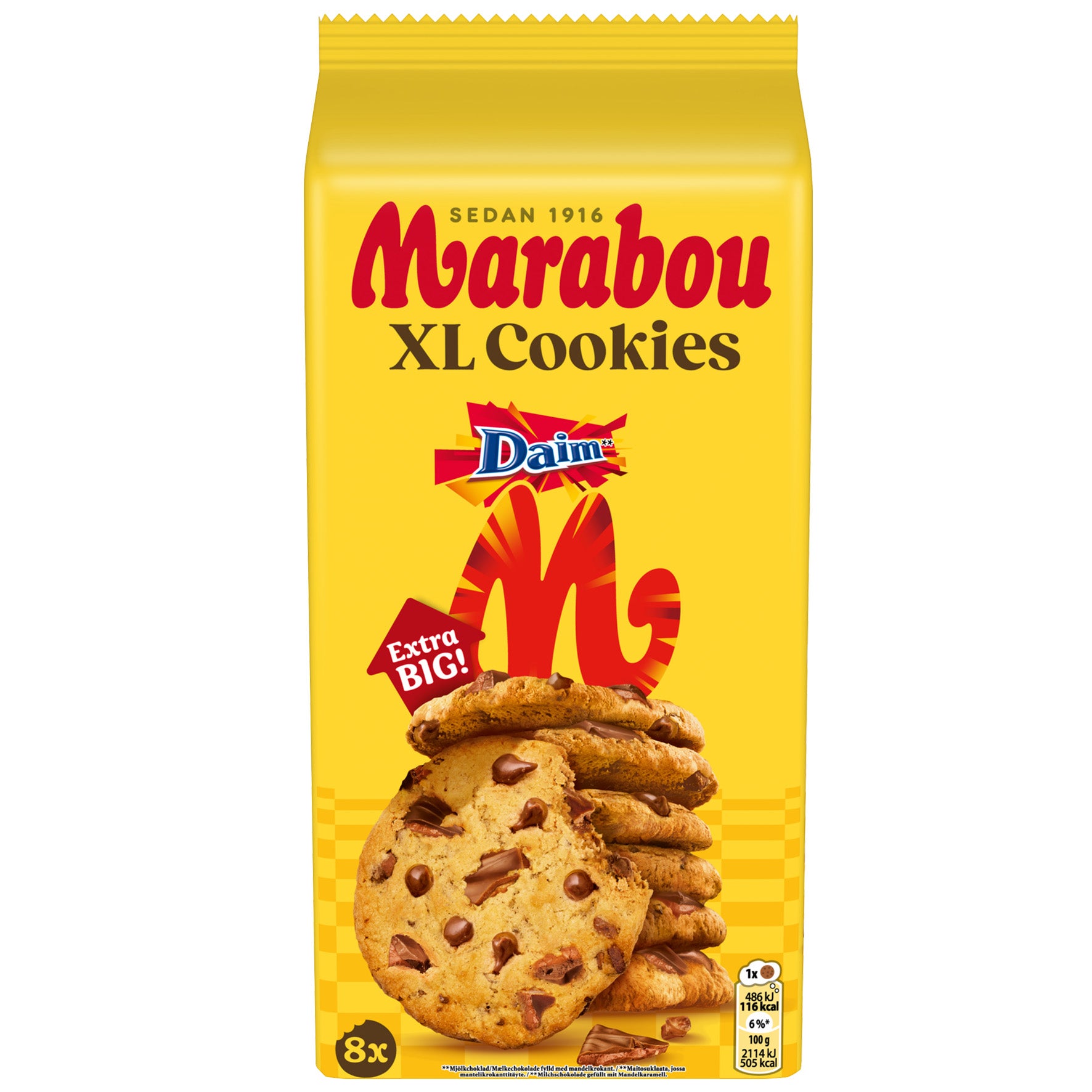 Kakor Marabou XL Cookies Daim 10x184 g