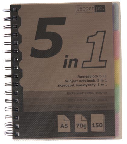 Ämnesblock 5flikar 150blad