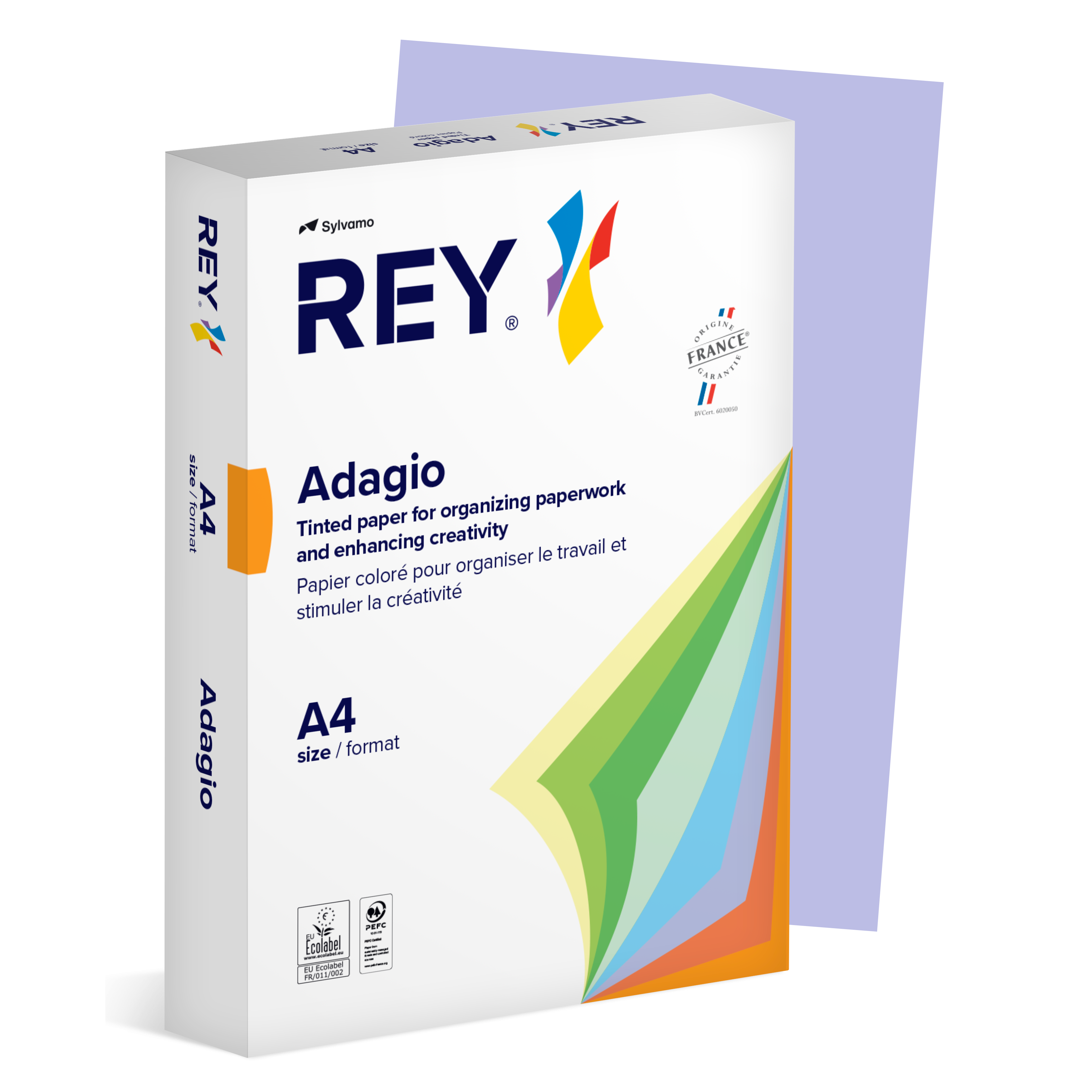 Färgat kopieringspapper Rey Adagio A4 80g 500/fp Lavender