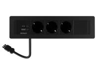 Eluttag infällt 3 eluttag + USB-A + USB-C GST18