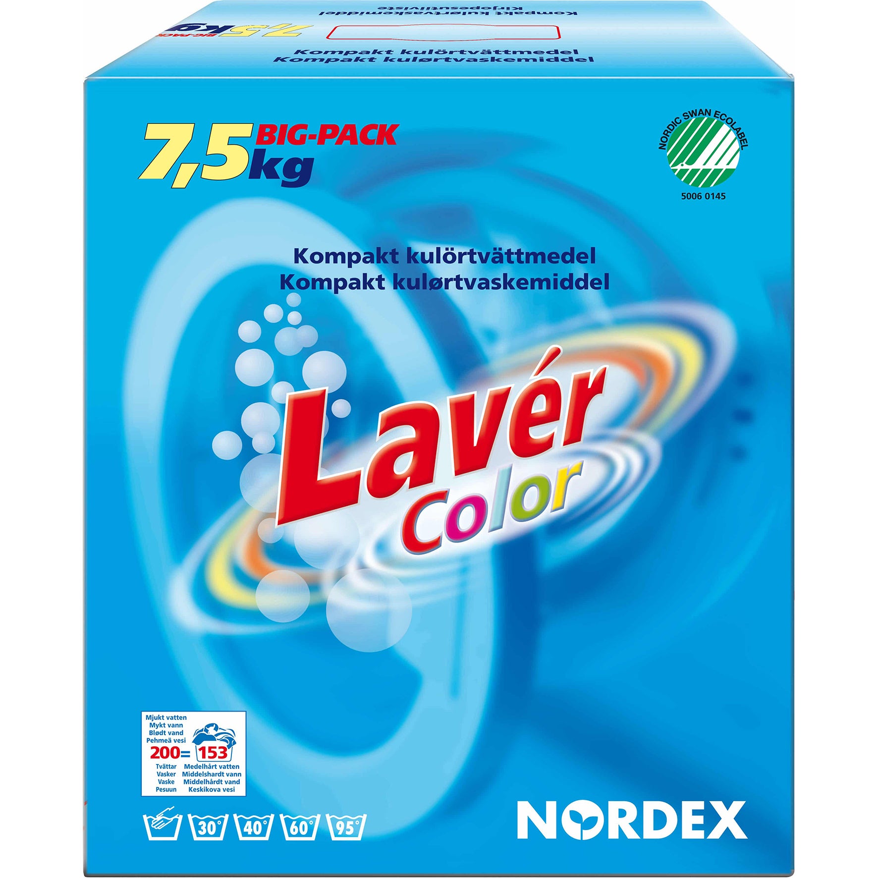 Tvättmedel pulver Lavér Color 7,5 kg