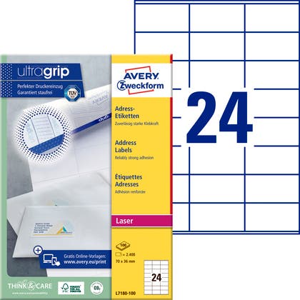 Etikett L7180 70x36mm 2400/fp