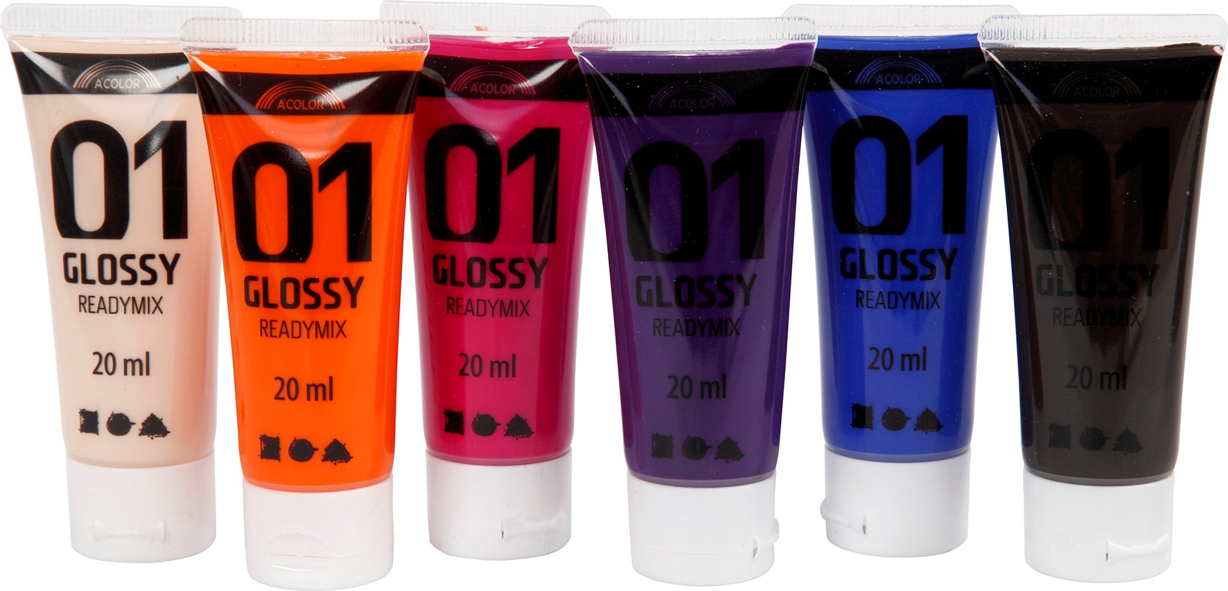 Akrylfärg blank komplett 6 x 20 ml