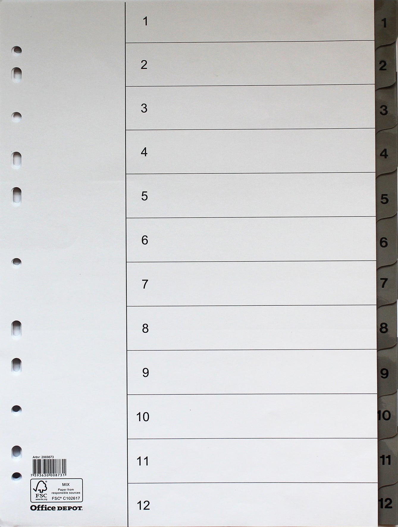 Register med plastförstärkta flikar Office Depot