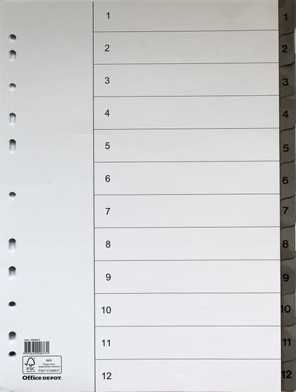 Register flikförstärkt A4 1-12