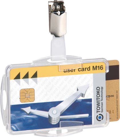 Korthållare 2 öppen hängsel transparent 25 st/fp