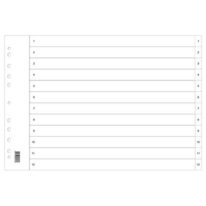 Register A3L vit plast flikar 1-12