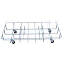 Trådvagn för sopkärl 3x60 liter zink