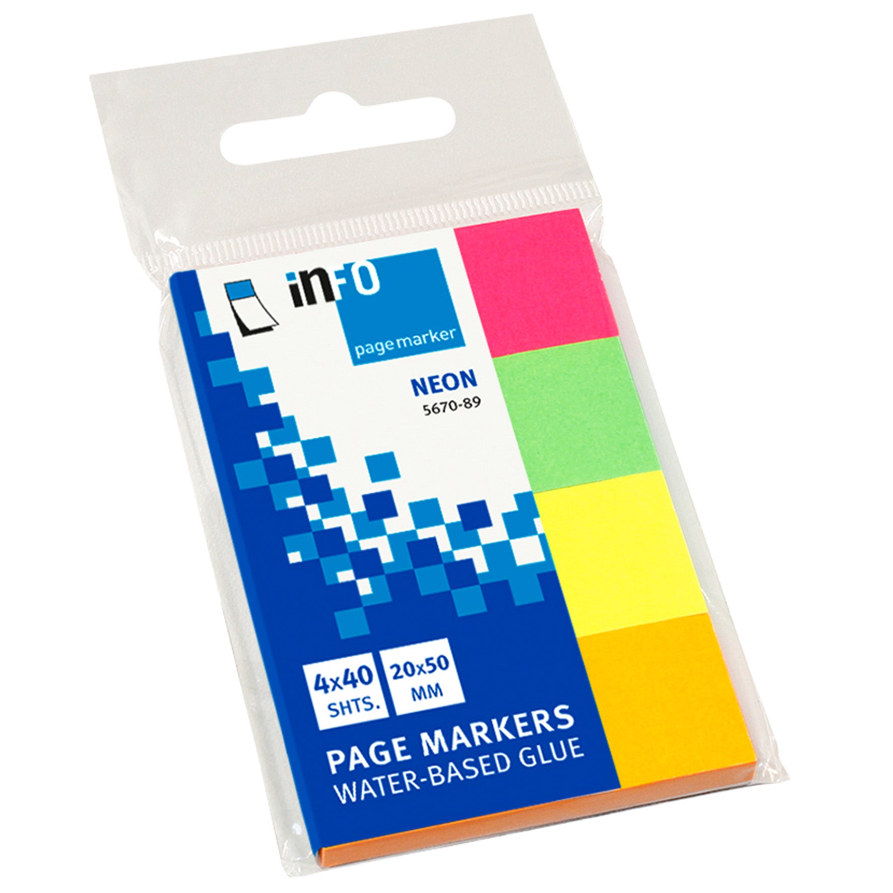 Märkflikar papp 50x20 mm neon 160-pack