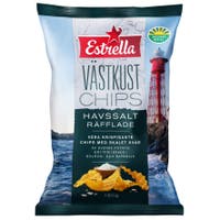 Västkustchips Estrella Havssalt Räfflade 10x180 g