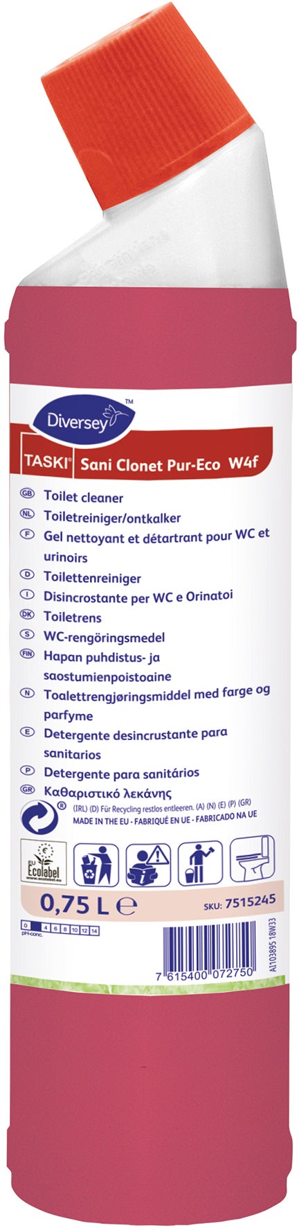 Sanitetsrengöringsmedel Sani Clonet Pur-Eco 0,75 liter