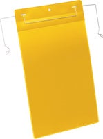 Plastficka A4S trådbygel gul 50 st/fp