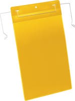 Plastficka A4S trådbygel gul 50 st/fp