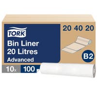 Soppåse B2 Tork 20 liter Vit 100/rl
