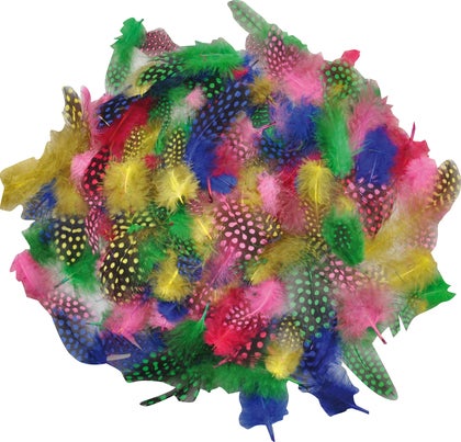 Pärlhönsfjädrar 100-pack