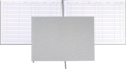 Besöksbok 260 x 210 mm textil grå
