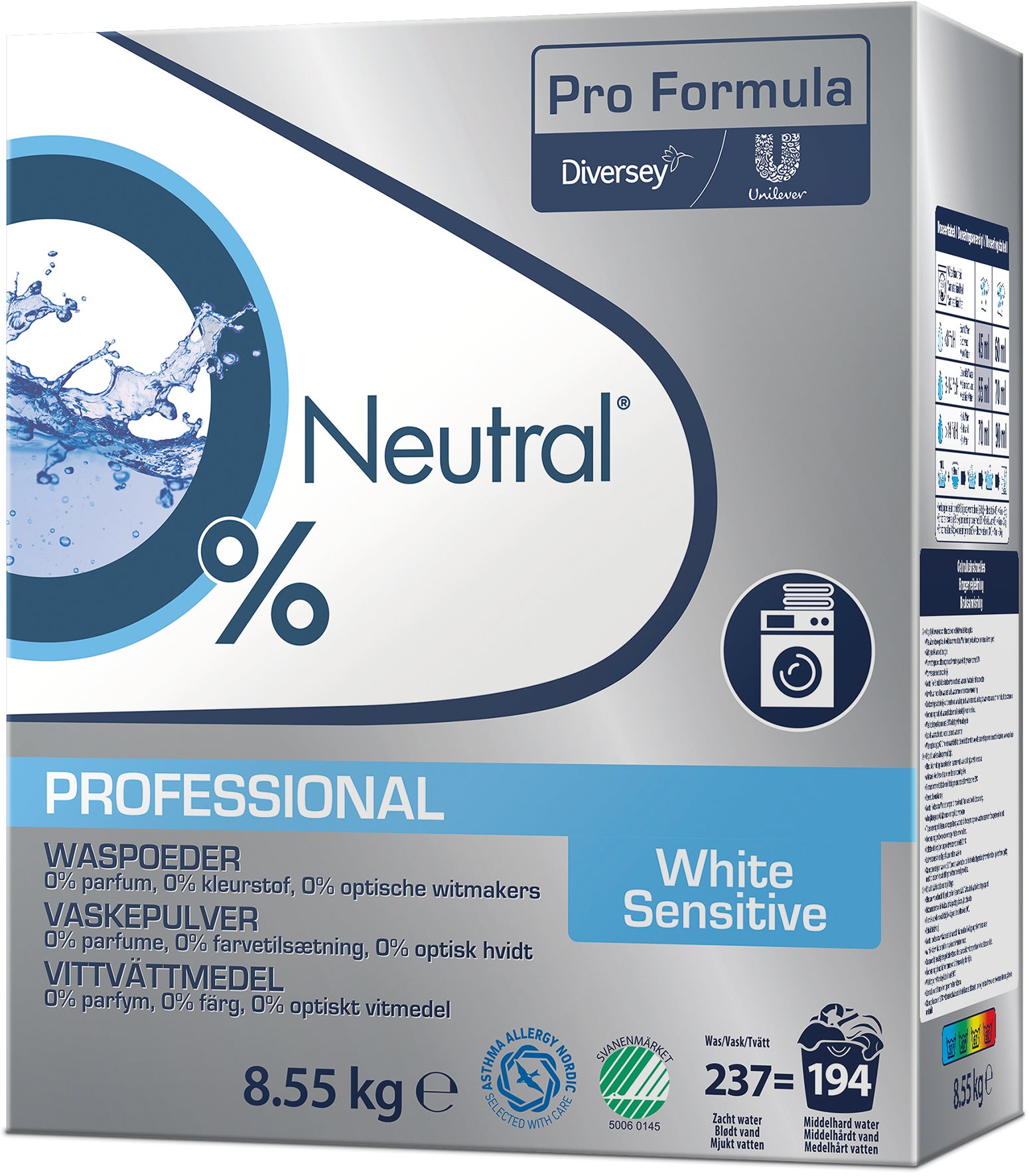 Tvättmedel Professional White Sensitive Neutral 8,55 kg