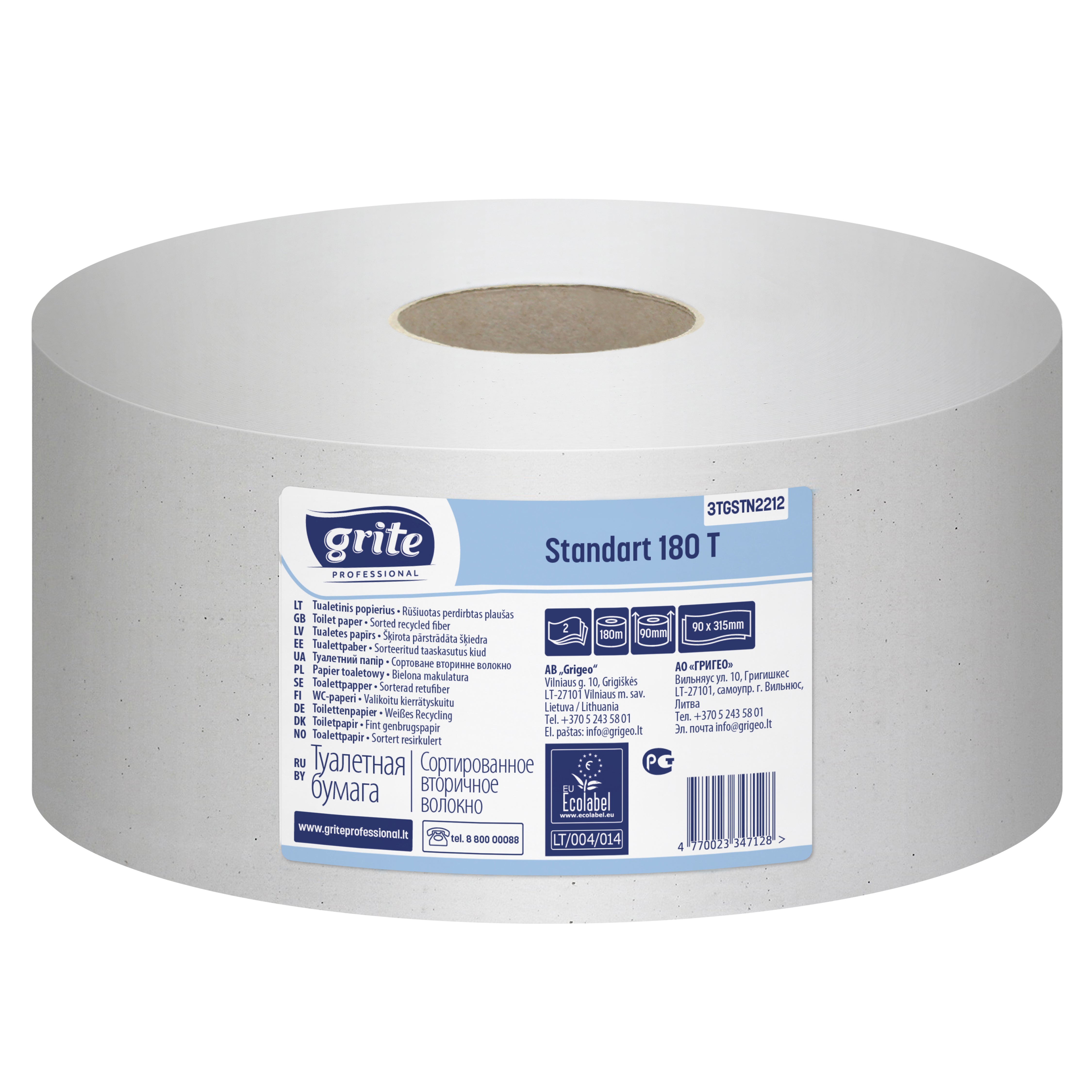 Toalettpapper Mini Jumbo Grite Standard 180T