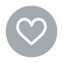 Etikett hjärta Ø33 mm grå/vit 500 st/fp
