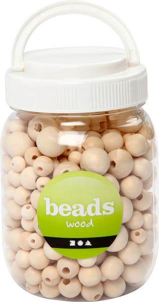Pärlor Runda Trä 8-12mm 175g