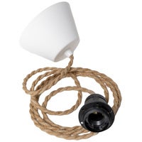 Takupphäng 2 m natur/svart E27 tvinnat linne