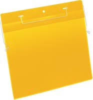 Plastficka A4L trådbygel gul 50 st/fp