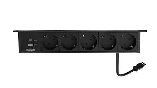 Eluttag under bord 5 strömuttag + USB-A + USB-C