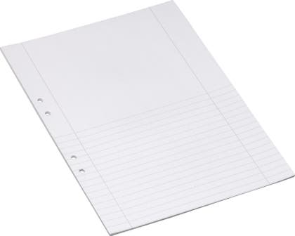 Arbetsblad A4 ½ linjerat 9mm 500/fp