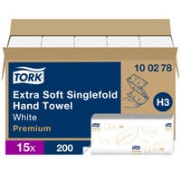 Handduk Extra Mjuk Singlefold H3 Tork 3000/krt