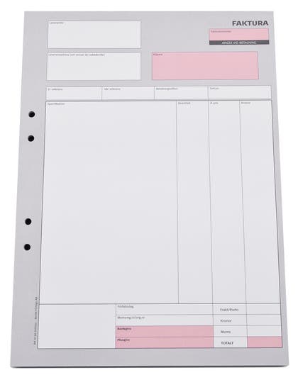 Faktura A4 onumrerade 2x50blad