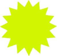 Stjärna 180 mm fluor gul 25 st/fp