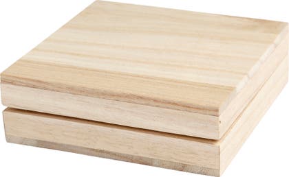 Trälåda/ask 10x10x3 cm