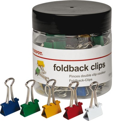 Pappersklämmor 19mm sort.färg 50/fp