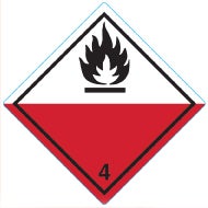 Farligt gods-etiketter 4.2 Spontaneously Combust 250 st/rulle