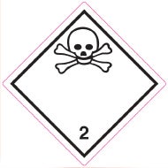 Farligt gods-etiketter 2.3 Toxic Gas 250 st/rulle