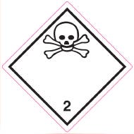 Farligt gods-etiketter 2.3 Toxic Gas 250 st/rulle