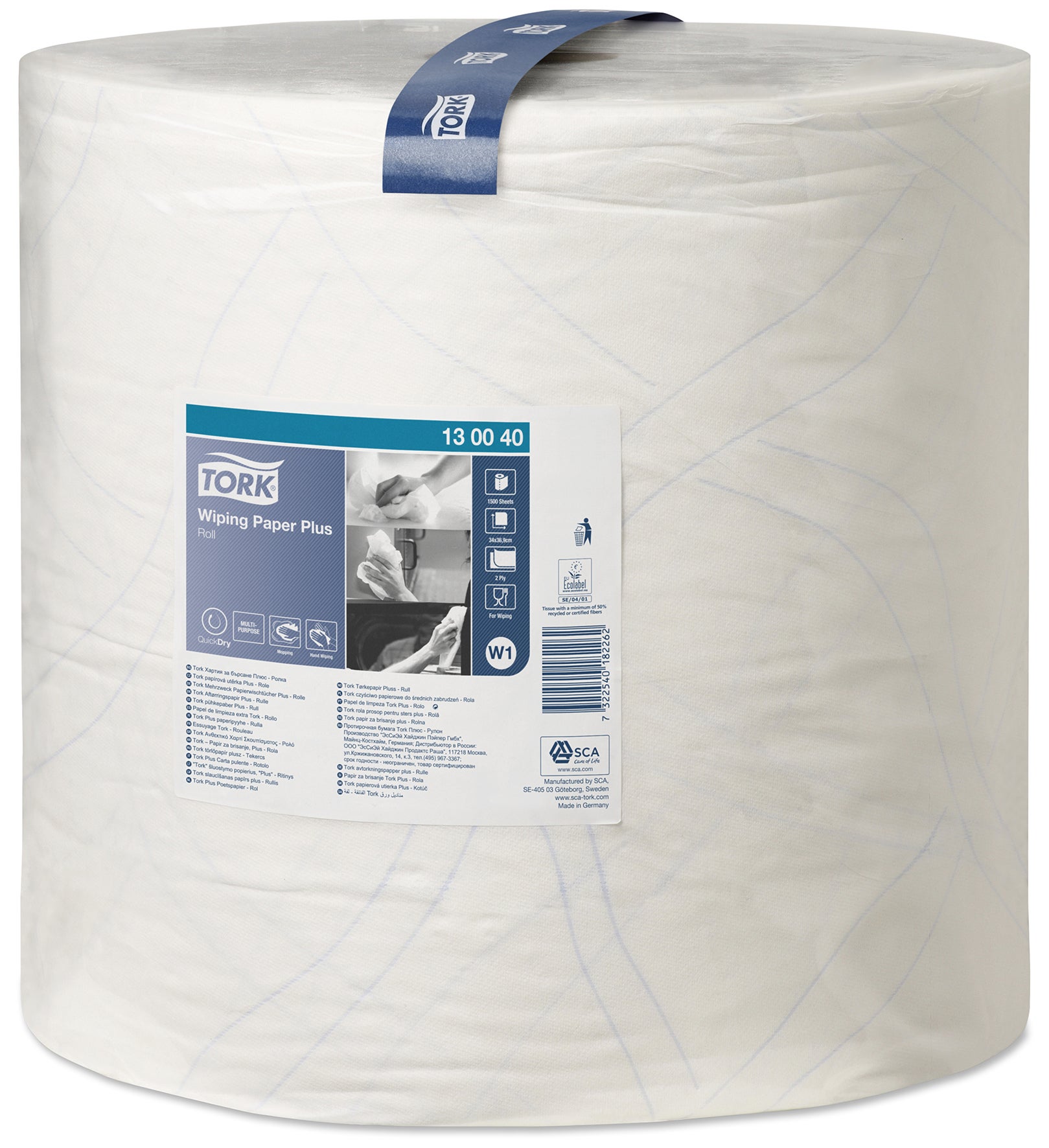 Avtorkningspapper Plus Tork W1 510 Meter Vit