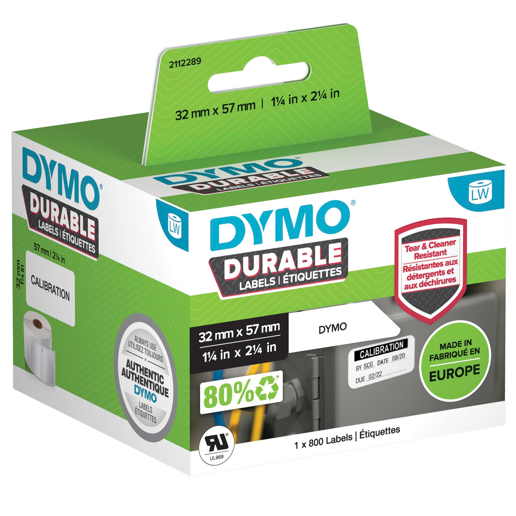 Etikett Dymo Durable 57x32 mm