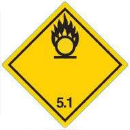 Farligt gods-etiketter 5.1 Oxidizer 250 st/rulle