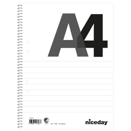 Kollegieblock A4 70blad 60g linjerat hålat